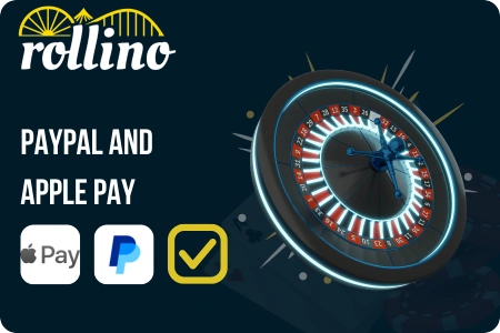 Mobile payment methods PayPal Apple Pay featured in rollino casino review with one-tap deposits