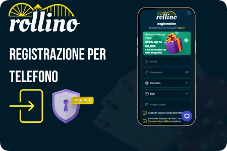 Guida alla registrazione mobile su Rollino Casino.